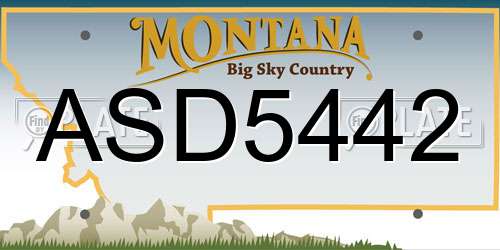 ASD5442 Montana License Plate