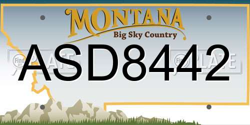 ASD8442 Montana License Plate