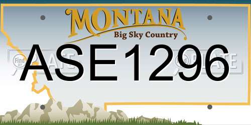 ASE1296 Montana License Plate