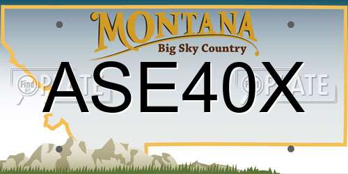 ASE40X Montana License Plate