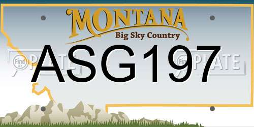 ASG197 Montana License Plate