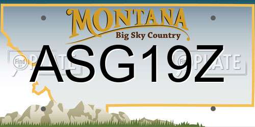 ASG19Z Montana License Plate