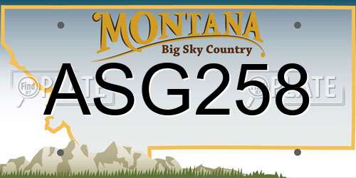 ASG258 Montana License Plate