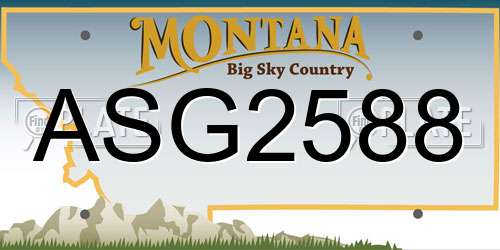 ASG2588 Montana License Plate