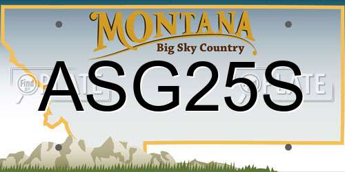 ASG25S Montana License Plate
