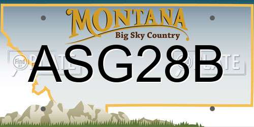 ASG28B Montana License Plate