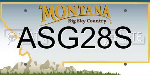 ASG28S Montana License Plate