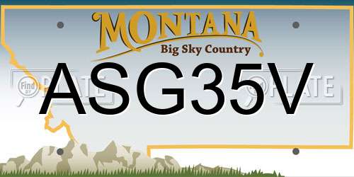 ASG35V Montana License Plate
