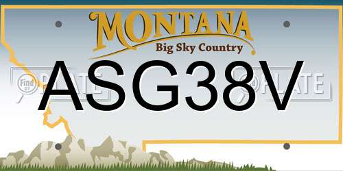 ASG38V Montana License Plate