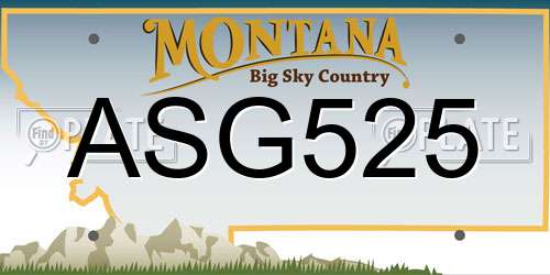 ASG525 Montana License Plate