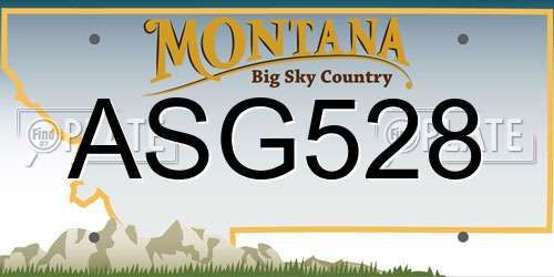 ASG528 Montana License Plate