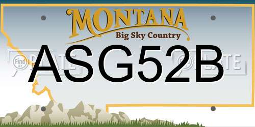 ASG52B Montana License Plate