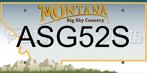 ASG52S Montana License Plate