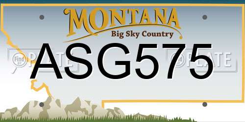 ASG575 Montana License Plate