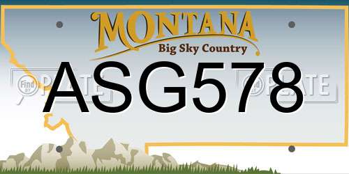 ASG578 Montana License Plate