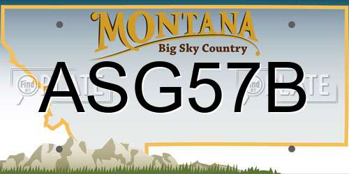 ASG57B Montana License Plate