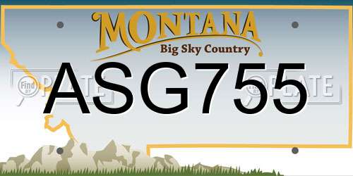 ASG755 Montana License Plate