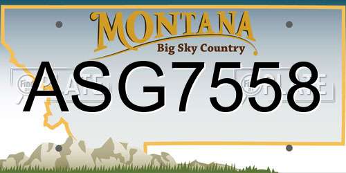 ASG7558 Montana License Plate