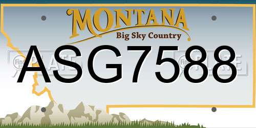 ASG7588 Montana License Plate