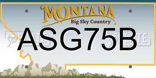 ASG75B Montana License Plate