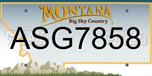 ASG7858 Montana License Plate