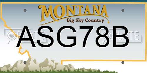 ASG78B Montana License Plate