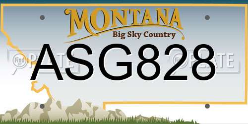 ASG828 Montana License Plate
