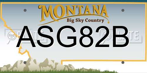 ASG82B Montana License Plate