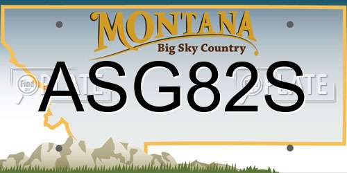 ASG82S Montana License Plate