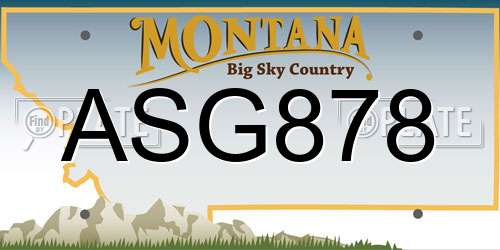 ASG878 Montana License Plate