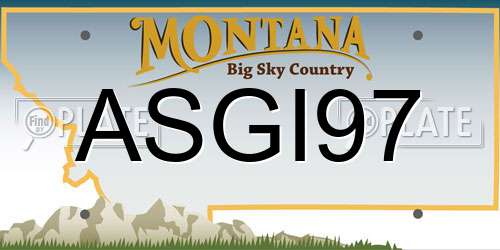 ASGI97 Montana License Plate