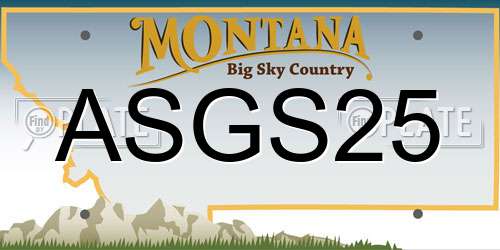 ASGS25 Montana License Plate