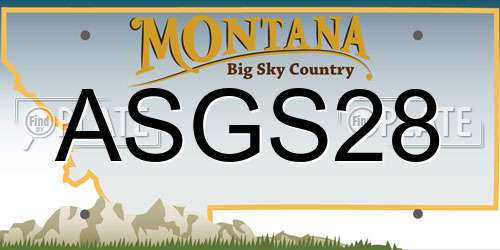 ASGS28 Montana License Plate