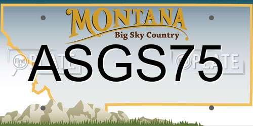 ASGS75 Montana License Plate