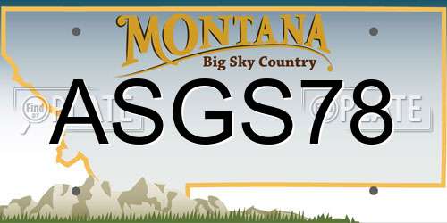 ASGS78 Montana License Plate