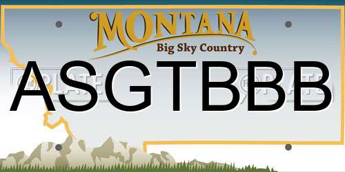 ASGTBBB Montana License Plate