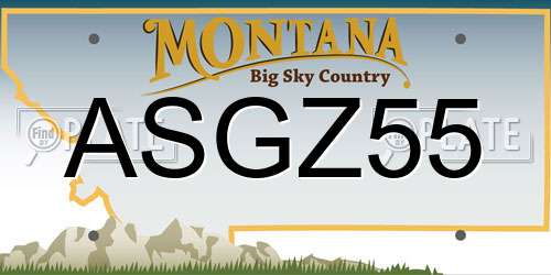 ASGZ55 Montana License Plate