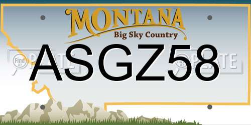 ASGZ58 Montana License Plate