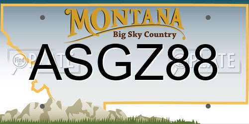 ASGZ88 Montana License Plate