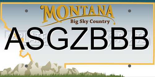 ASGZBBB Montana License Plate