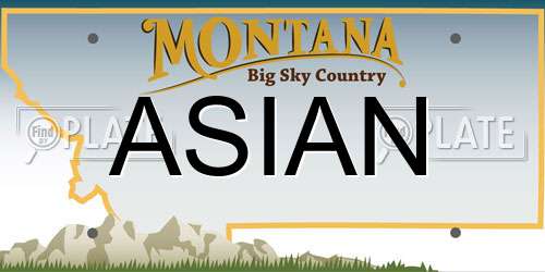 ASIAN Montana License Plate