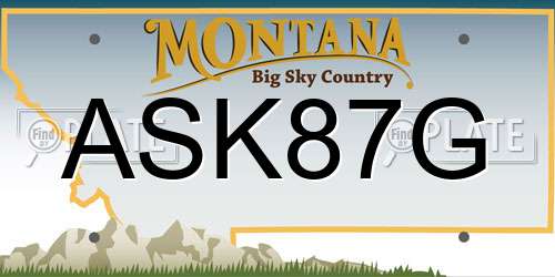 ASK87G Montana License Plate