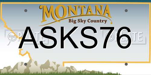 ASKS76 Montana License Plate