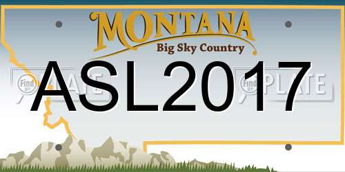 ASL2017 Montana License Plate