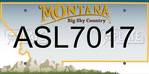 ASL7017 Montana License Plate