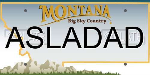 ASLADAD Montana License Plate