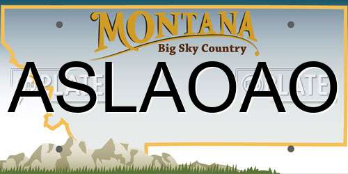 ASLAOAO Montana License Plate