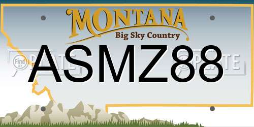 ASMZ88 Montana License Plate