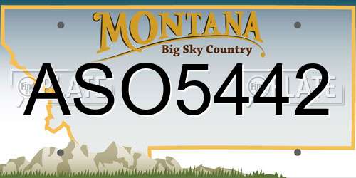 ASO5442 Montana License Plate