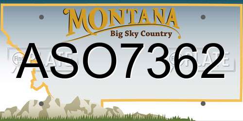 ASO7362 Montana License Plate